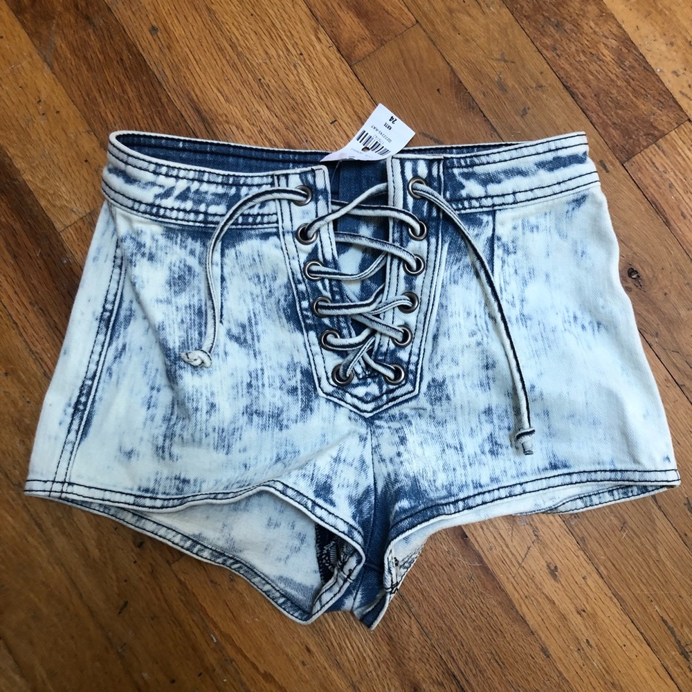 LF Carmar lace up jean shorts